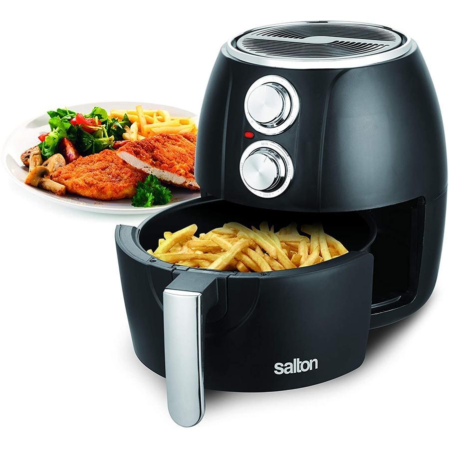 Salton - Friteuse à Air, Capacité de 3L, 1200W, avec Protection Contre la Surchauffe et Minuterie de 30 Minutes, Noir - Simple Boutique