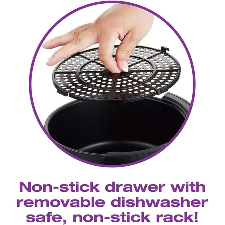 Salton - Friteuse à Air, Capacité de 3L, 1200W, avec Protection Contre la Surchauffe et Minuterie de 30 Minutes, Noir - Simple Boutique