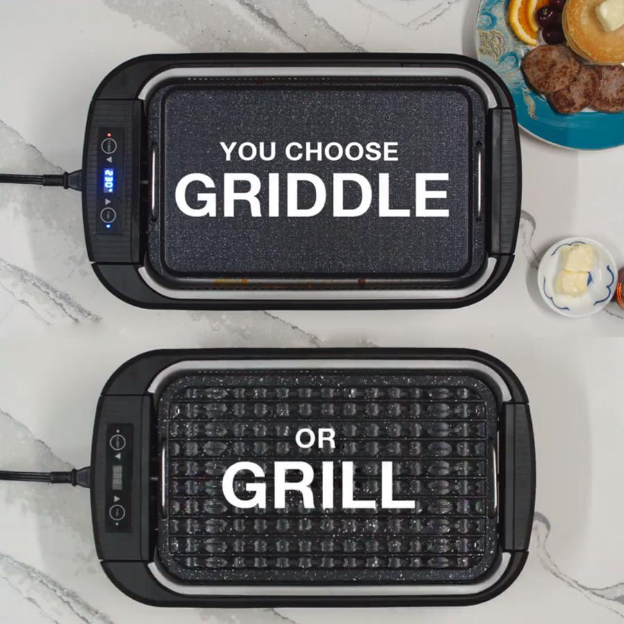 Salton HG1788 BBQ d'intérieur Sans Fumée à Contrôle Digital avec Plaque ou Grille 15" x 9" - Simple Boutique