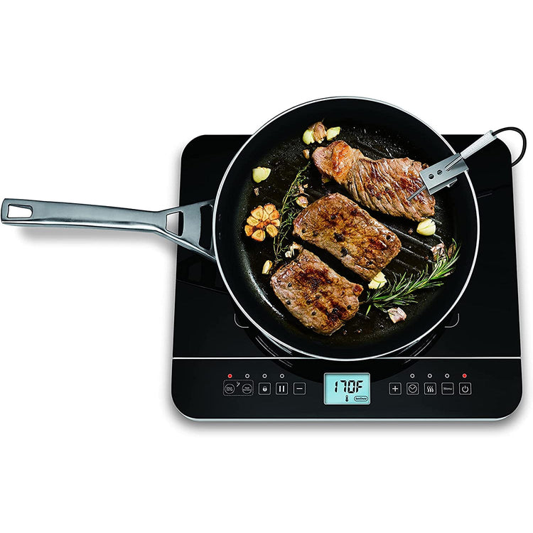 Salton ID1880 - Plaque de Cuisson Portable à Induction avec Affichage Digital et Sonde de Température, Noir - Simple Boutique