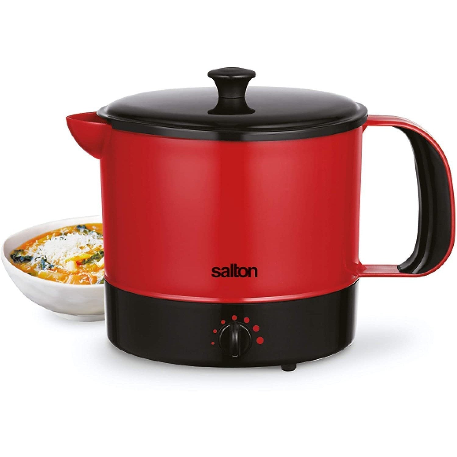 Salton MP2013 - Multipot Multi-Cuiseur Antiadhésif, Capacité de 1.25L, Rouge - Simple Boutique