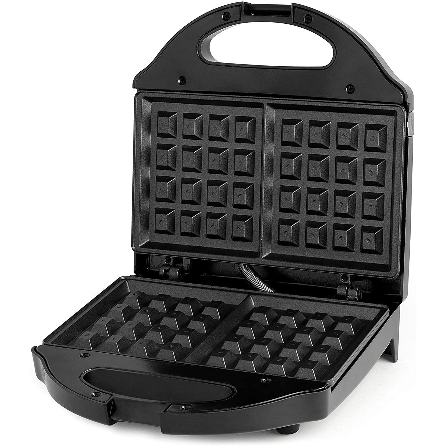 Salton WM1075BK - Gaufrier de Style Belge à 2 Tranches, Plaques Antiadhésive, Noir - Simple Boutique