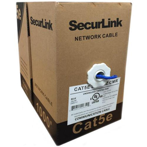 SecureLink Câble Réseau Cat5e Solid - FT4/CMR - Bleu 1000'