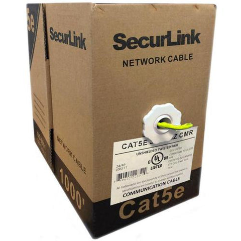 SecureLink Câble Réseau Cat5e Solid - FT4/CMR - Jaune 1000'