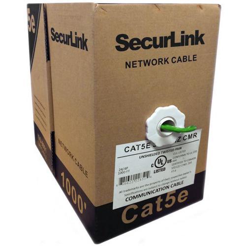 SecureLink Câble Réseau Cat5e Solid - FT4/CMR - Vert 1000'