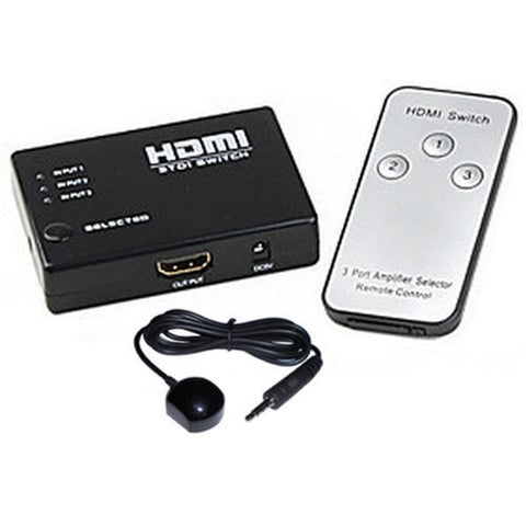Sélecteur HDMI 3 entrées à 1 sortie + télécommande 1080p
