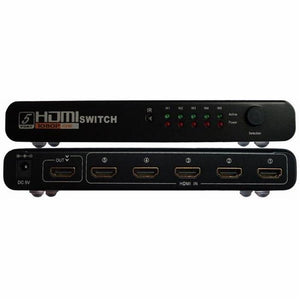 Sélecteur HDMI 5 Entrées 1 Sortie avec Télécommande 1080p Noir - Simple Boutique