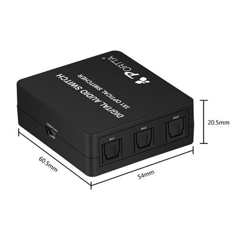 Sélecteur Pour Câbles Audio Numérique Toslink Fibre Optique 3 Entrée À 1 Sorties Amplifié Par USB