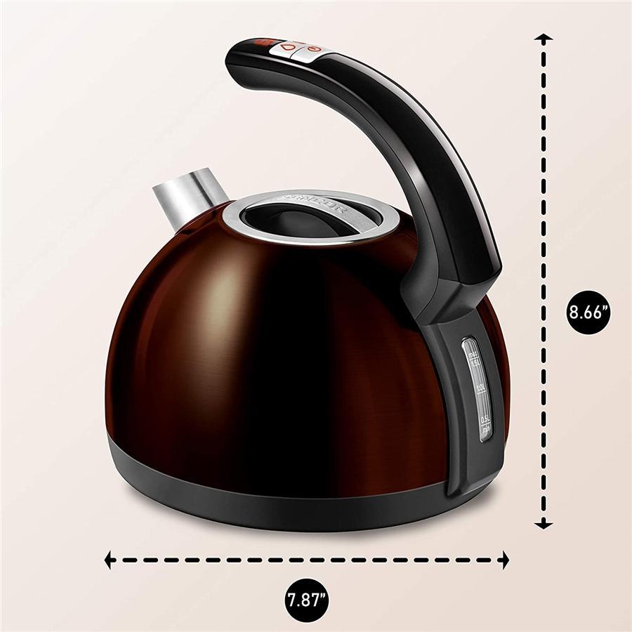 Sencor - Bouilloire Électrique avec Réglage de la Température et Affichage LED, Capacité de 1.5L, 1500W, Brun Métallique - Simple Boutique