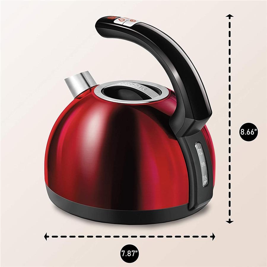 Sencor - Bouilloire Électrique avec Réglage de la Température et Affichage LED, Capacité de 1.5L, 1500W, Rouge Métallique - Simple Boutique