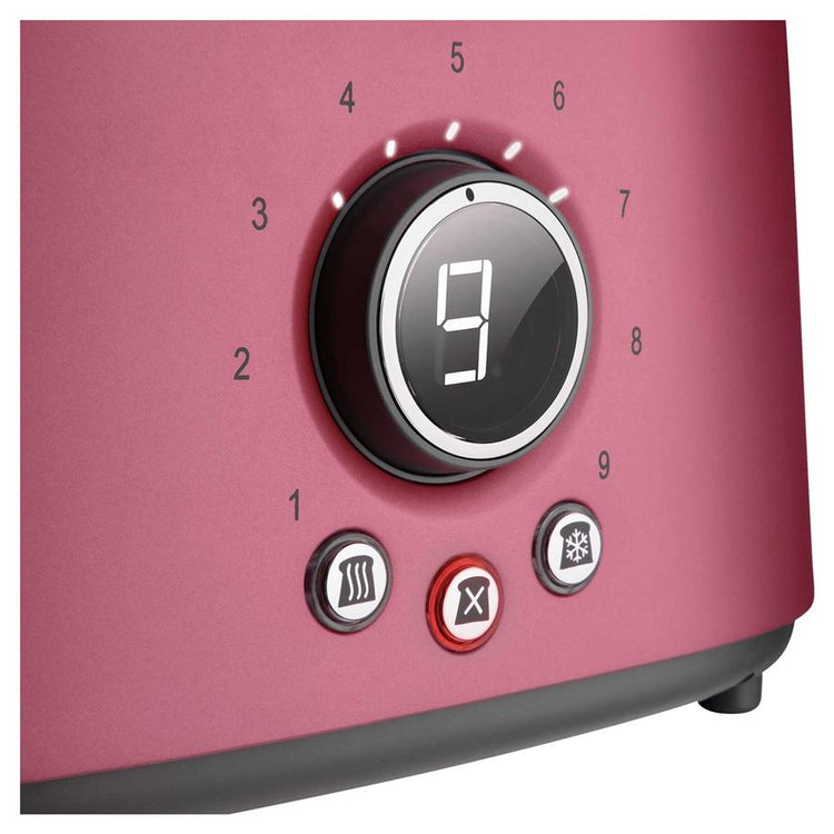 Sencor - Grille-Pain à 2 Tranches avec 9 Niveaux d'intensité et Minuterie, 800W, Rouge Métallique - Simple Boutique