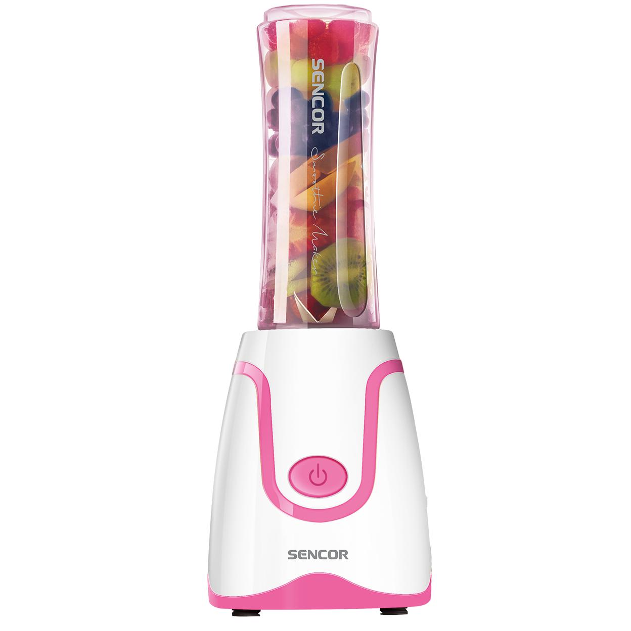 Sencor - Mélangeur Personnel avec un Capactité de 0.6L + Moulin à Café, 300W, Rose - Simple Boutique