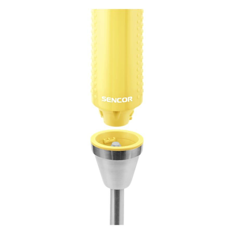 Sencor - Mélangeur à Main Mince avec Contrôle de Vitesse Variable, 150W, Comprend un Gobelet de 17oz, Jaune - Simple Boutique