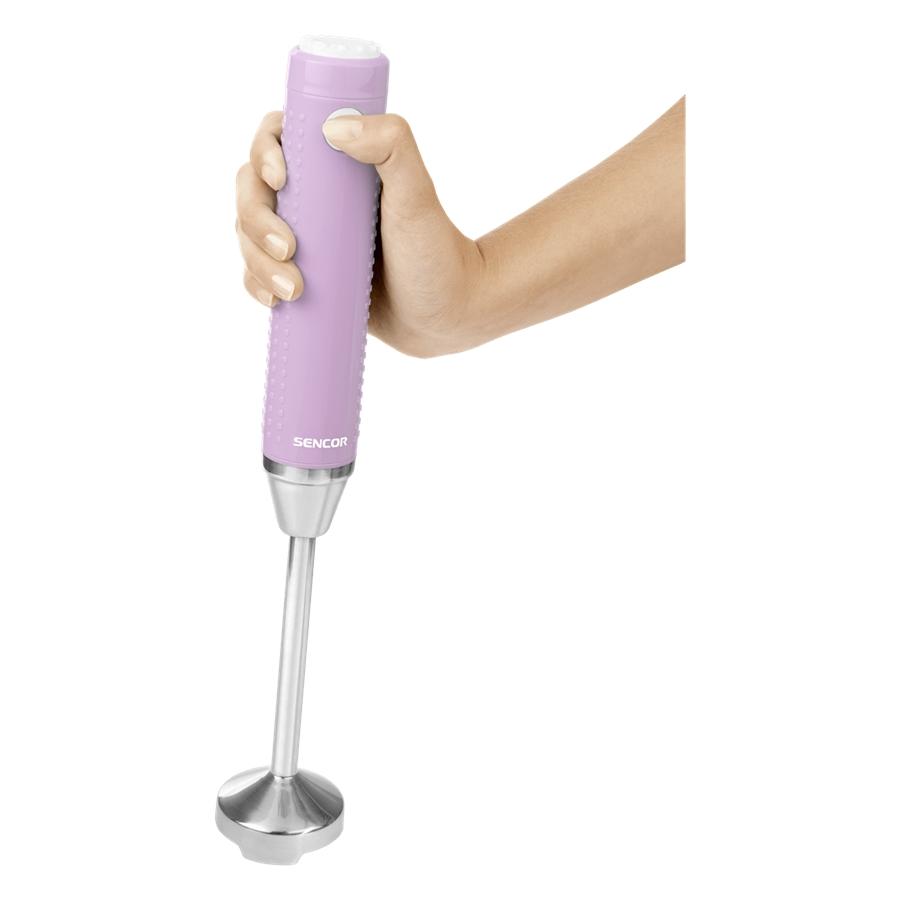 Sencor - Mélangeur à Main Mince avec Contrôle de Vitesse Variable, 150W, Comprend un Gobelet de 17oz, Mauve - Simple Boutique