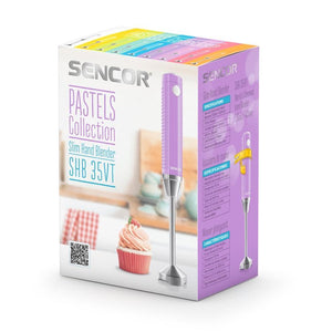 Sencor - Mélangeur à Main Mince avec Contrôle de Vitesse Variable, 150W, Comprend un Gobelet de 17oz, Mauve - Simple Boutique