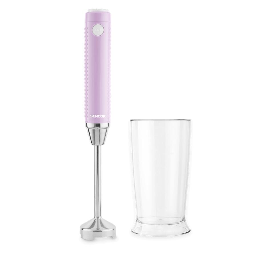 Sencor - Mélangeur à Main Mince avec Contrôle de Vitesse Variable, 150W, Comprend un Gobelet de 17oz, Mauve - Simple Boutique