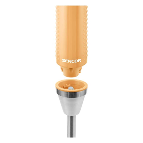 Sencor - Mélangeur à Main Mince avec Contrôle de Vitesse Variable, 150W, Comprend un Gobelet de 17oz, Orange
