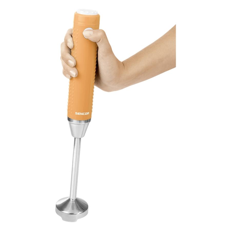 Sencor - Mélangeur à Main Mince avec Contrôle de Vitesse Variable, 150W, Comprend un Gobelet de 17oz, Orange - Simple Boutique