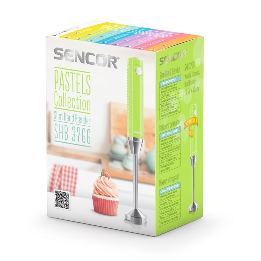 Sencor - Mélangeur à Main Mince avec Contrôle de Vitesse Variable, 150W, Comprend un Gobelet de 17oz, Vert - Simple Boutique