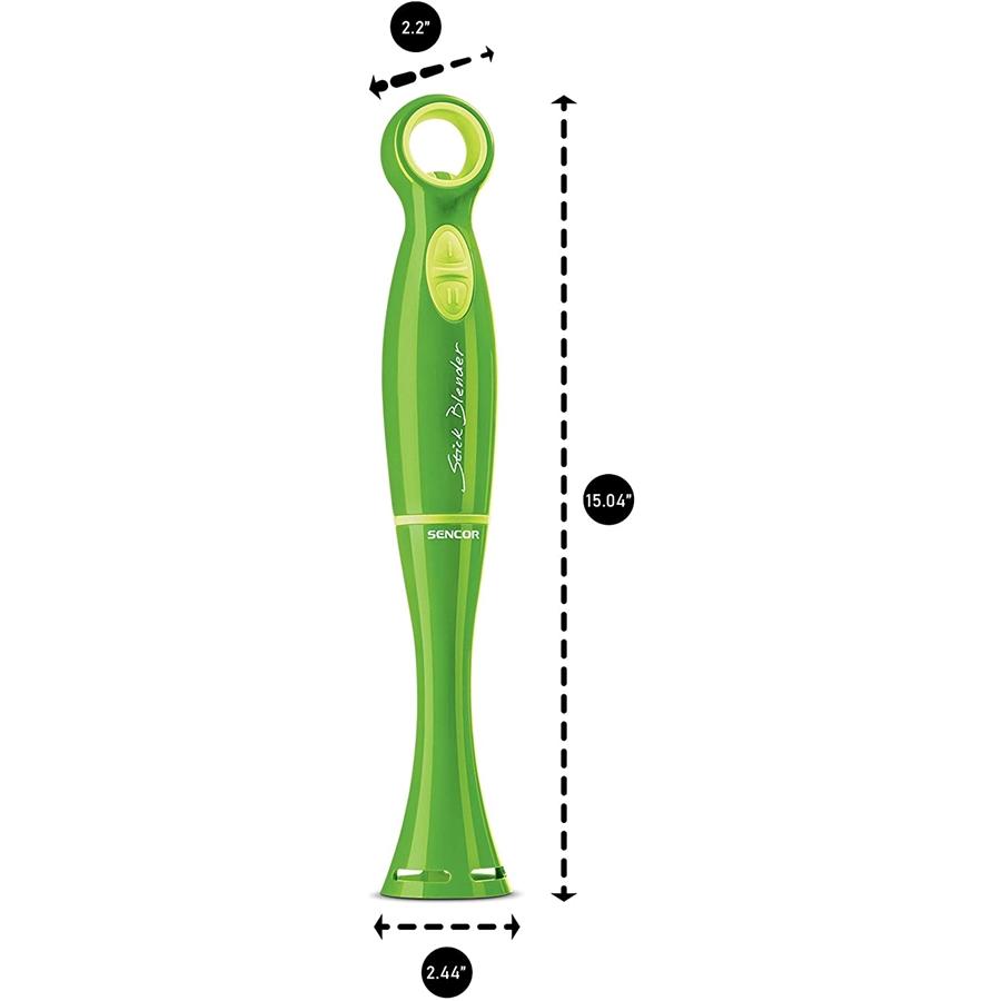 Sencor - Mélangeur à Main Silencieux Avec Vitesses Variables et Turbo, Comprend un Gobelet de 17oz, Vert - Simple Boutique