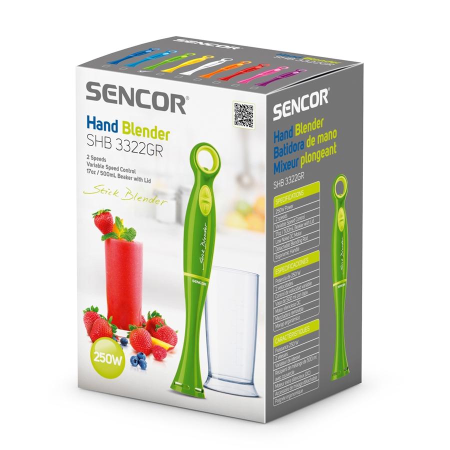 Sencor - Mélangeur à Main Silencieux Avec Vitesses Variables et Turbo, Comprend un Gobelet de 17oz, Vert - Simple Boutique