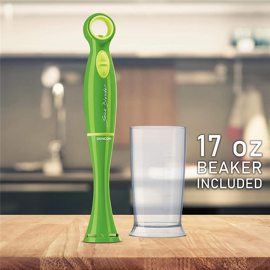 Sencor - Mélangeur à Main Silencieux Avec Vitesses Variables et Turbo, Comprend un Gobelet de 17oz, Vert - Simple Boutique