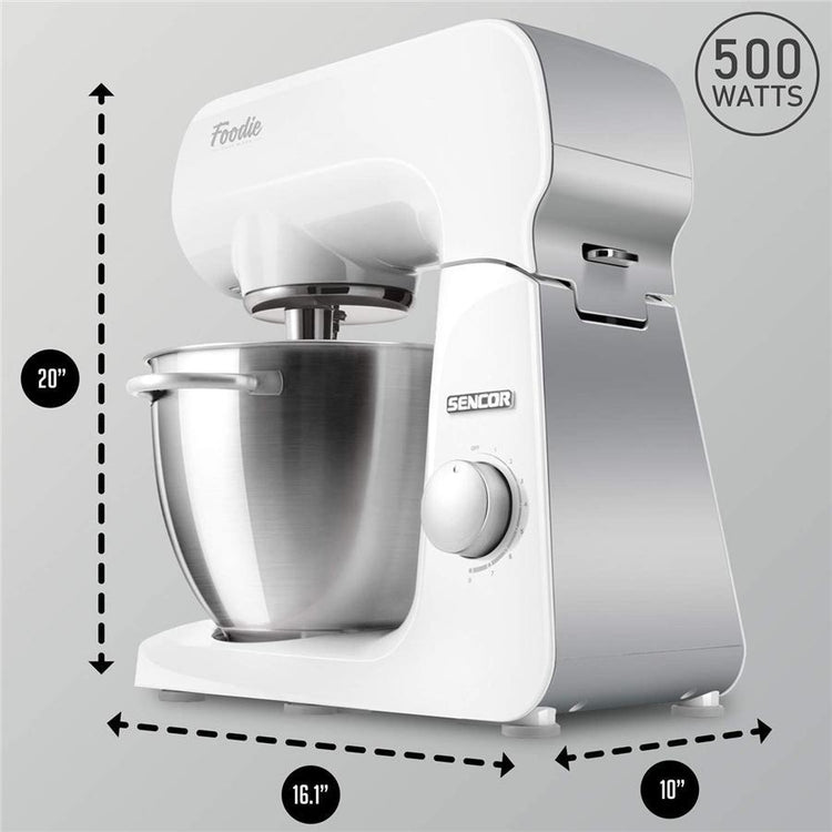 Sencor - Mélangeur sur Pied Multi-Fonctionel, Comprend 6 Accessoires, 500W, Blanc - Simple Boutique