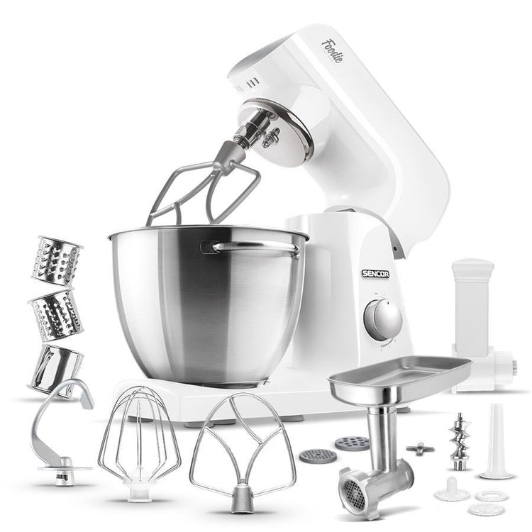 Sencor - Mélangeur sur Pied Multi-Fonctionel, Comprend 6 Accessoires, 500W, Blanc - Simple Boutique