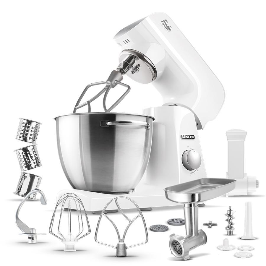 Sencor - Mélangeur sur Pied Multi-Fonctionel, Comprend 6 Accessoires, 500W, Blanc - Simple Boutique