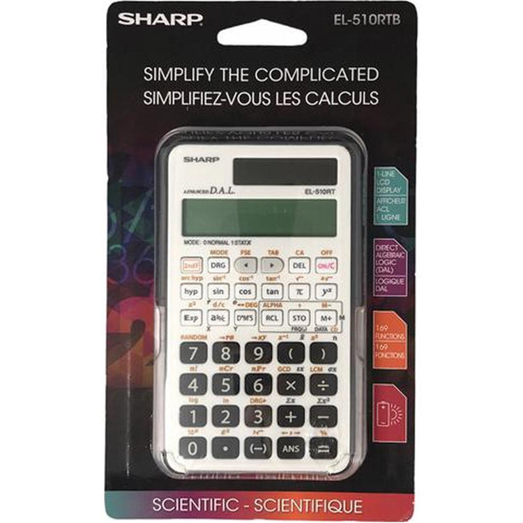 Sharp - Calculatrice Scientifique, 169 Fonctions avec Étui Rigide, Blanc - Simple Boutique