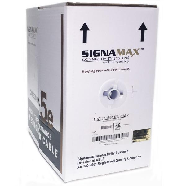 Signamax Câble Réseau Cat5e UTP FT6/CMP cUL Solid Plenum Jaune 1000' - Simple Boutique