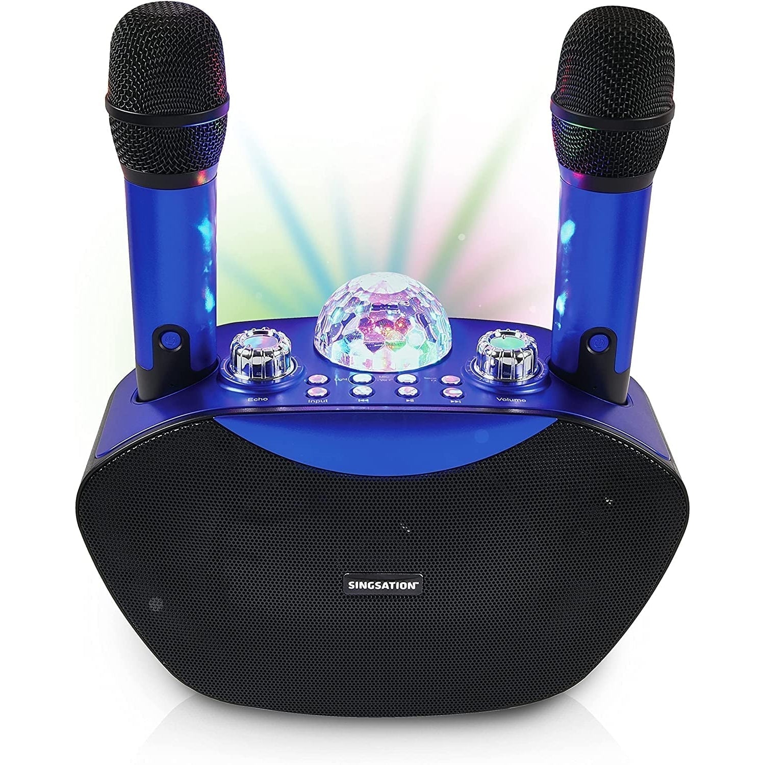 Singsation - Système de Karaoké Sans-Fil FreeStyle Bluetooth, 2 Microphone Sans-Fil Inclus, Bleu