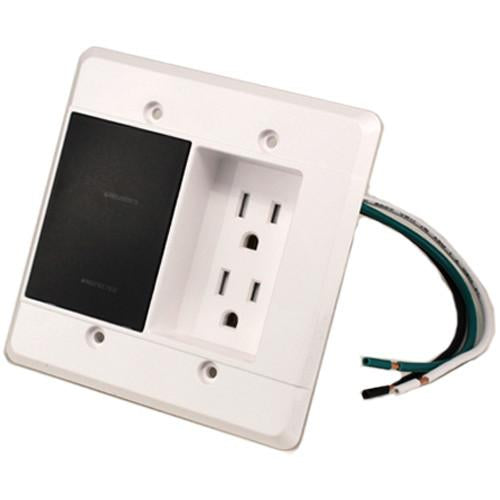 Smaart1 Plaque Murale Blanche Encastrée + Protecteur de Surtension 1080 Joules Derrière TV - Simple Boutique