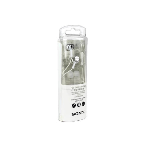 Sony - Écouteurs Stéréo Intra-Auriculaire avec Télécommande et Microphone, Blanc