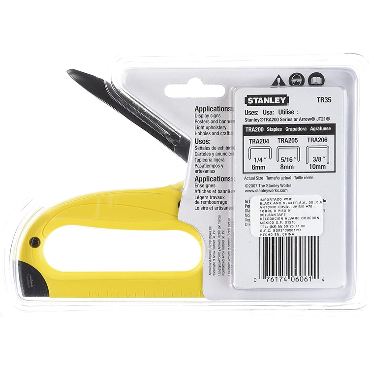 Stanley - Brocheuse pour Travaux Légers, Facile à Comprimé, Jaune - Simple Boutique
