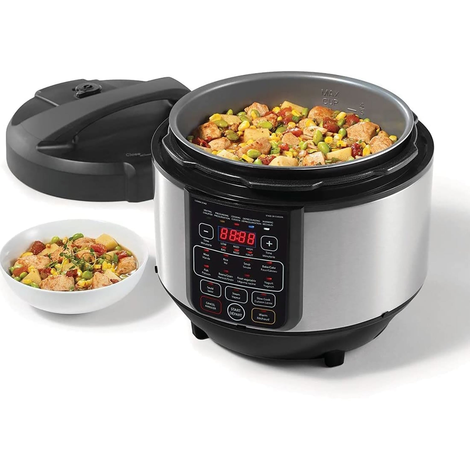 Starfrit - Autocuiseur avec 11 Fonctions de Cuisson, Capacité de 8 Litres, 1200 Watt, Acier Inoxydable - Simple Boutique