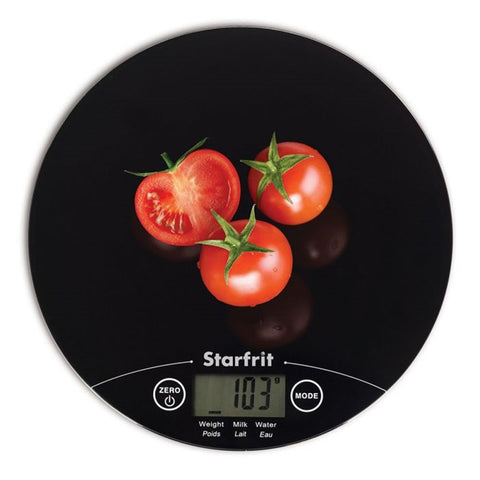 Starfrit - Balance de Cuisine Digitale, Capacité Maximum de 5kg, Plateforme en Verre, Noir