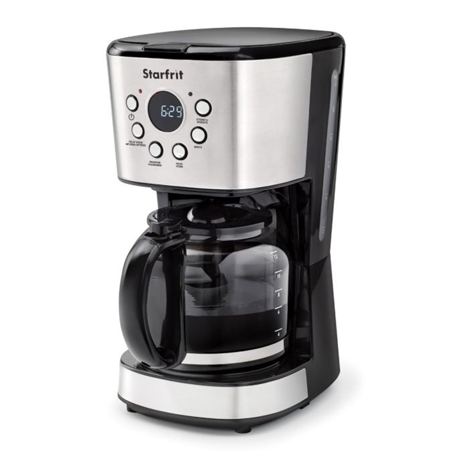 Starfrit - Cafetière Électrique Programmable, Capacité de 12 Tasses, 900 Watts, Acier Inoxydable - Simple Boutique