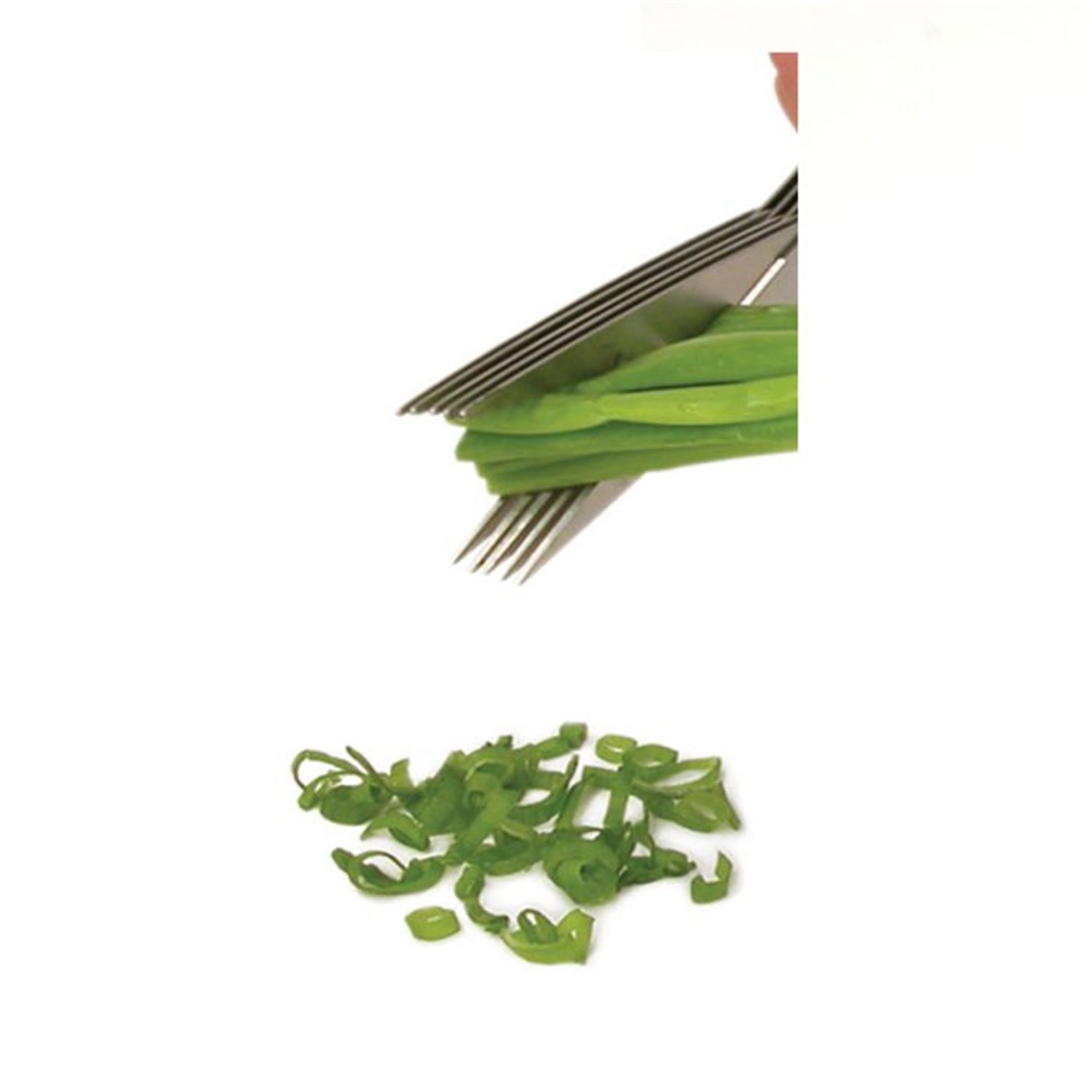 Starfrit - Ciseaux à Fine Herbes à 5 Lames en Acier Inoxydable, Vert - Simple Boutique