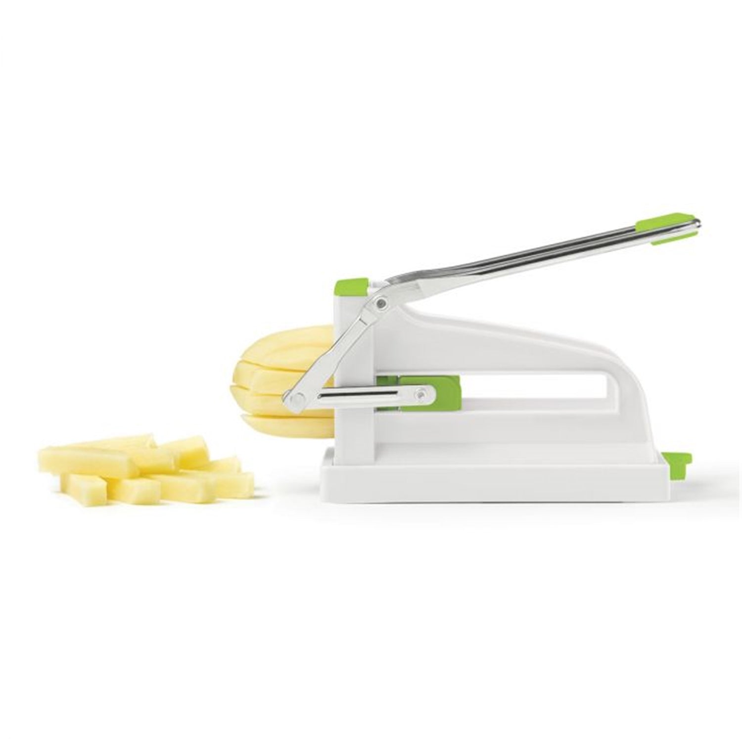 Starfrit - Coupe-Frites avec Lame Amovible à 25 Cases, Base Ventouse, Vert - Simple Boutique