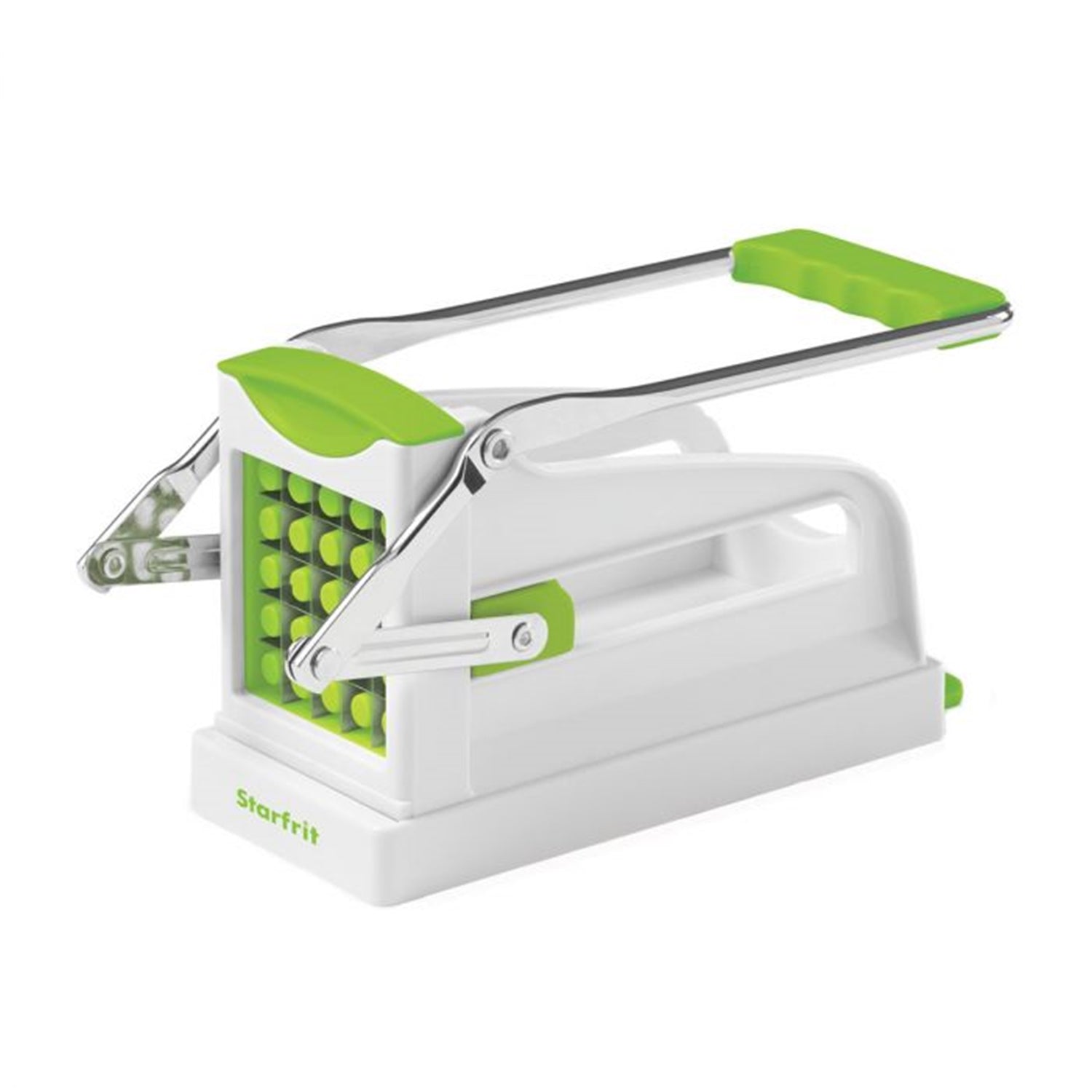 Starfrit - Coupe-Frites avec Lame Amovible à 25 Cases, Base Ventouse, Vert - Simple Boutique