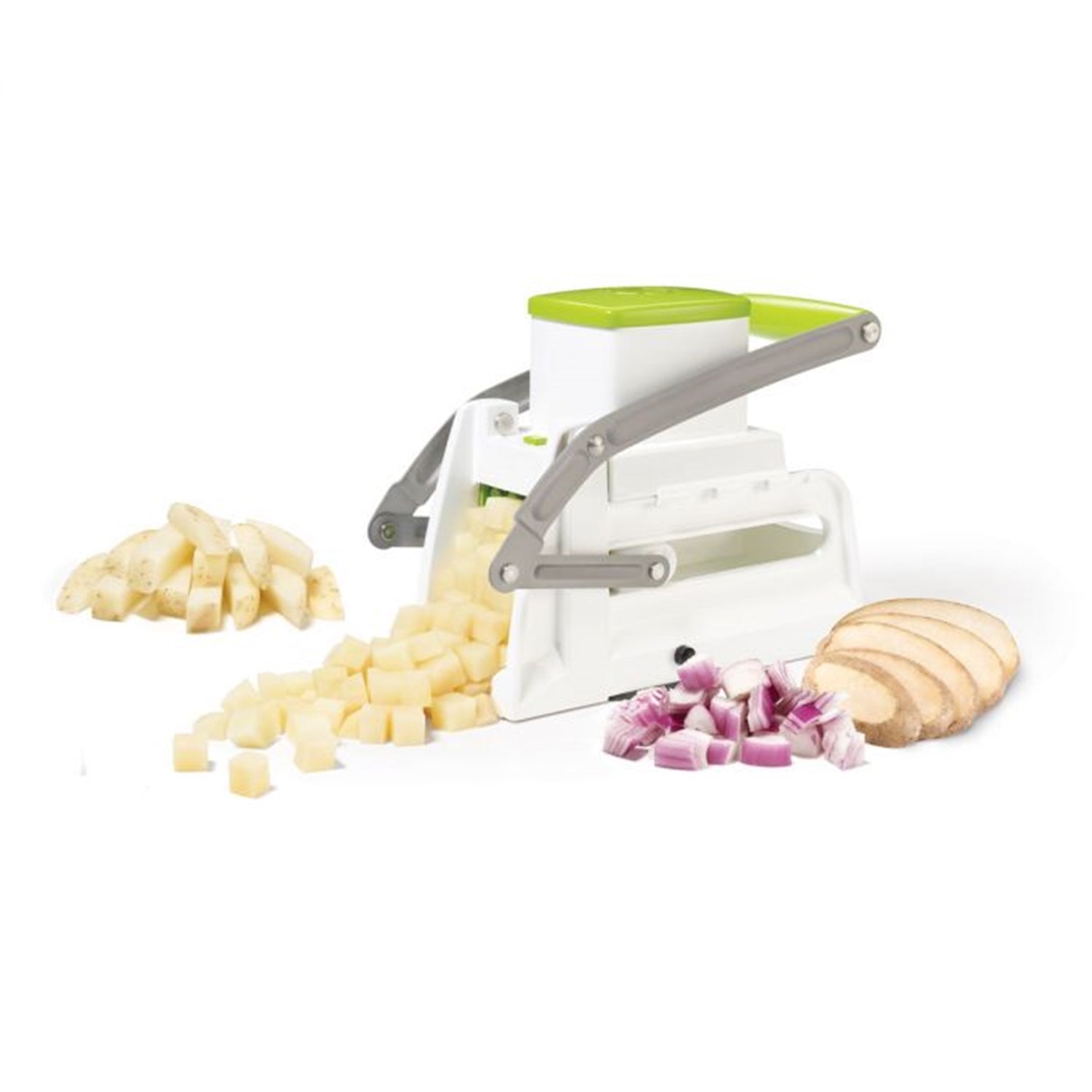 Starfrit - Coupe-Frites/Légumes, Coupe en Bâtonnets, en Cube ou en Tranches, Pièces Détachables, Vert - Simple Boutique