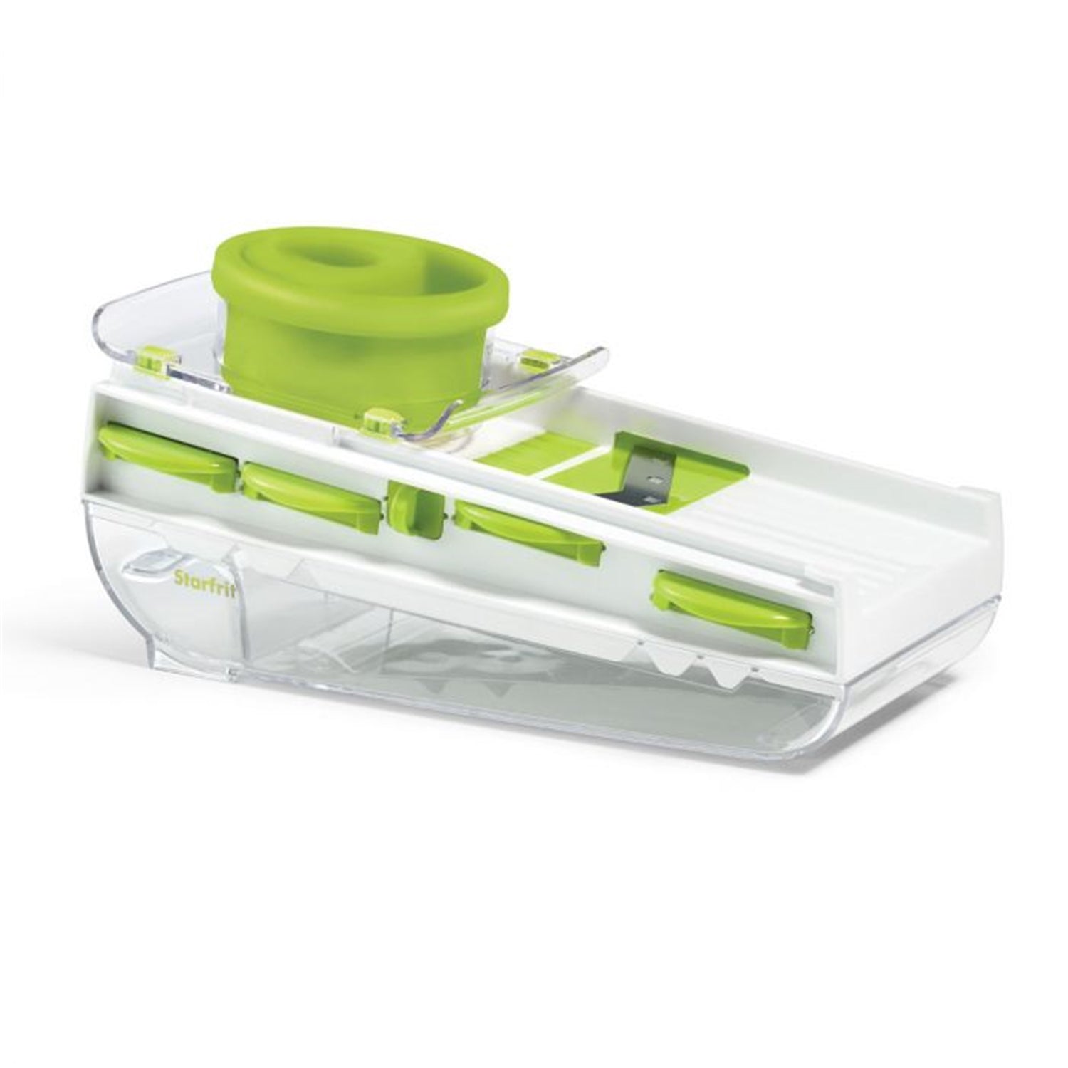 Starfrit - Easy Mandoline avec Lames et Poussoir de Sécurité, Vert - Simple Boutique