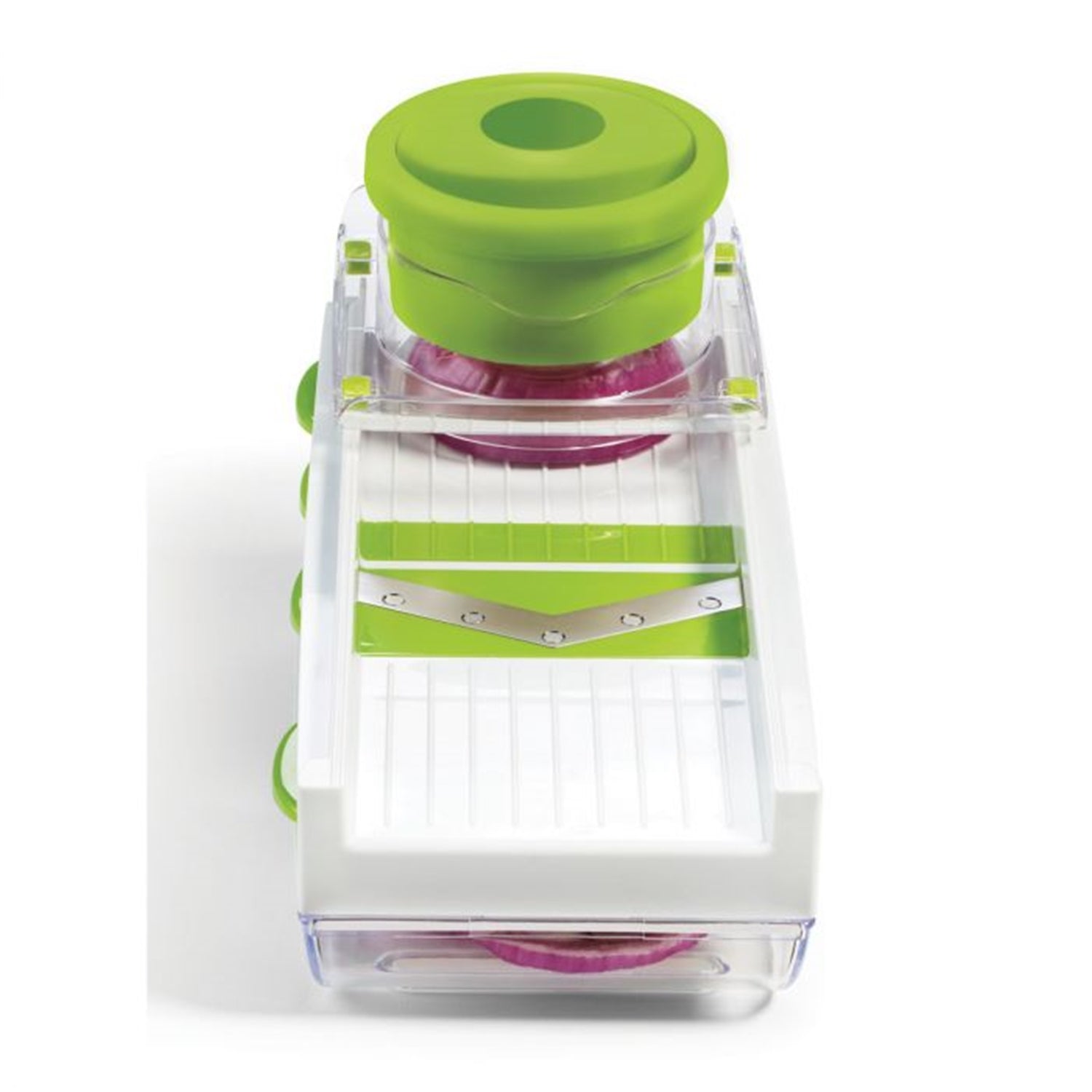 Starfrit - Easy Mandoline avec Lames et Poussoir de Sécurité, Vert - Simple Boutique