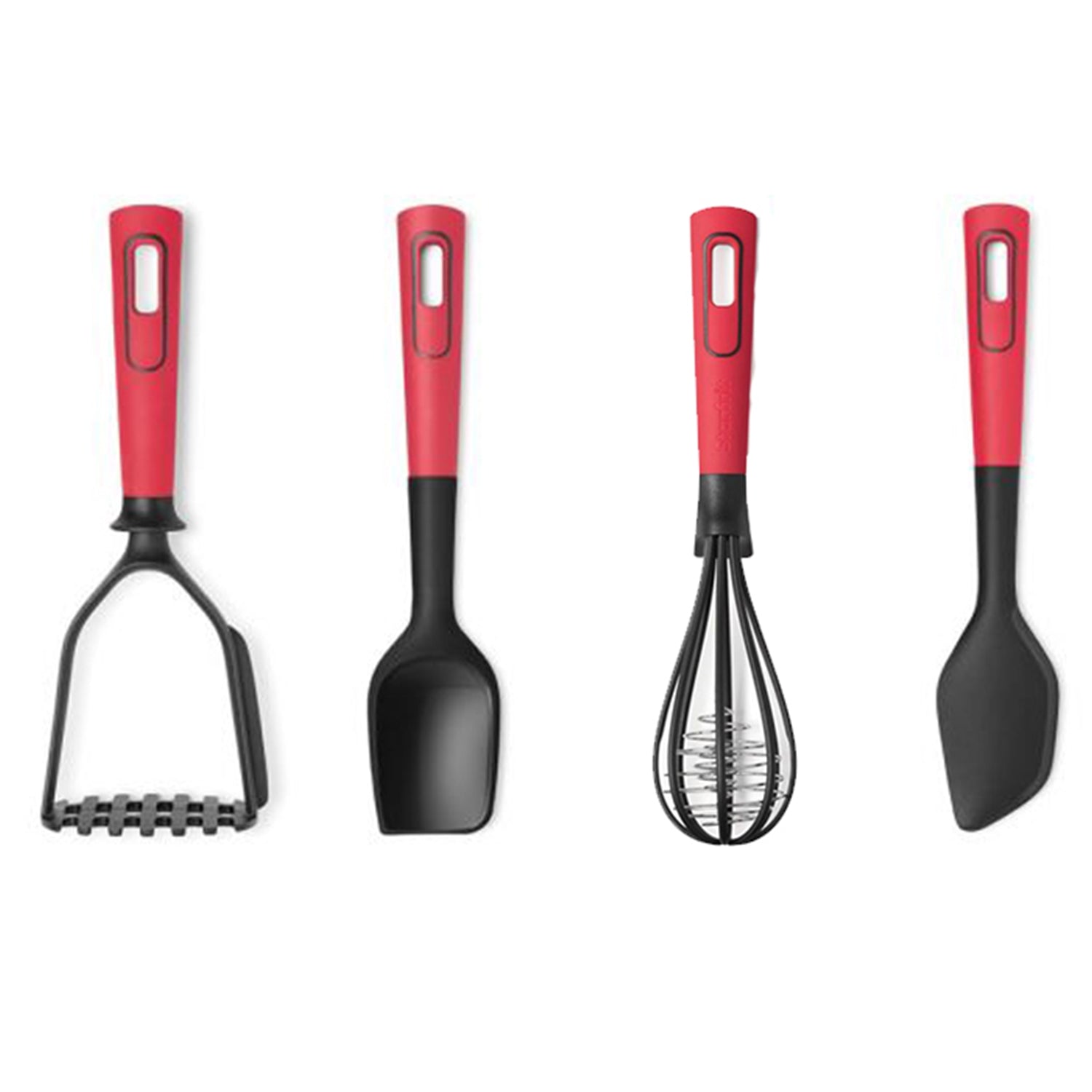 Starfrit - Ensemble 4 Morceaux d'Ustensil de Cuisine, Résiste à la Chaleur, Rouge - Simple Boutique