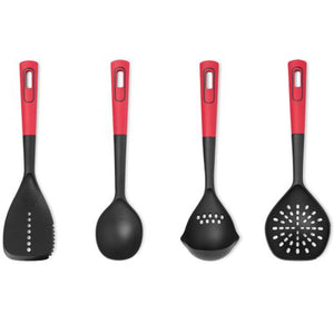 Starfrit - Ensemble 4 Morceaux d'Ustensil de Cuisine, Résiste à la Chaleur, Rouge - Simple Boutique