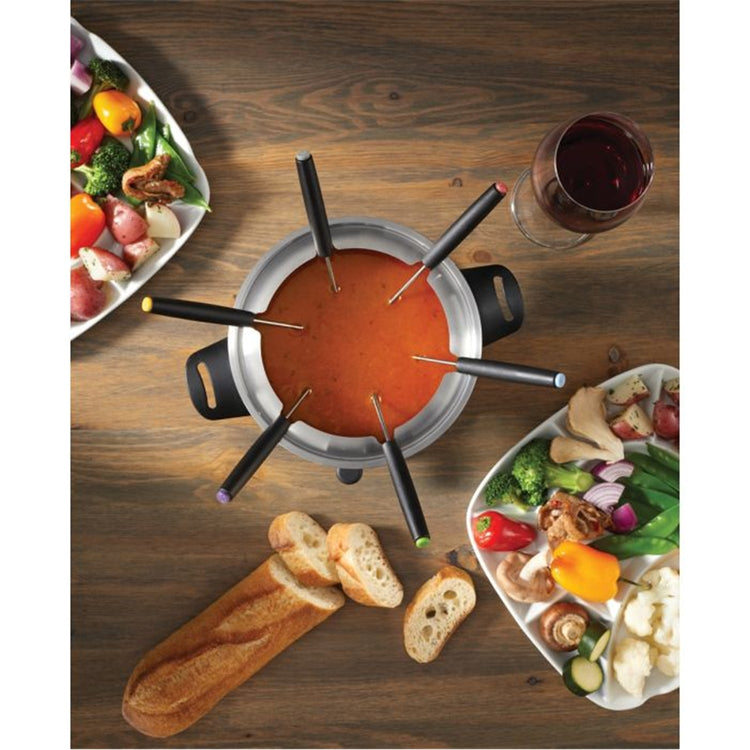 Starfrit - Ensemble à Fondue 3 en 1, Capacité de 1.6L, 12 Morceaux, Acier Inoxydable - Simple Boutique