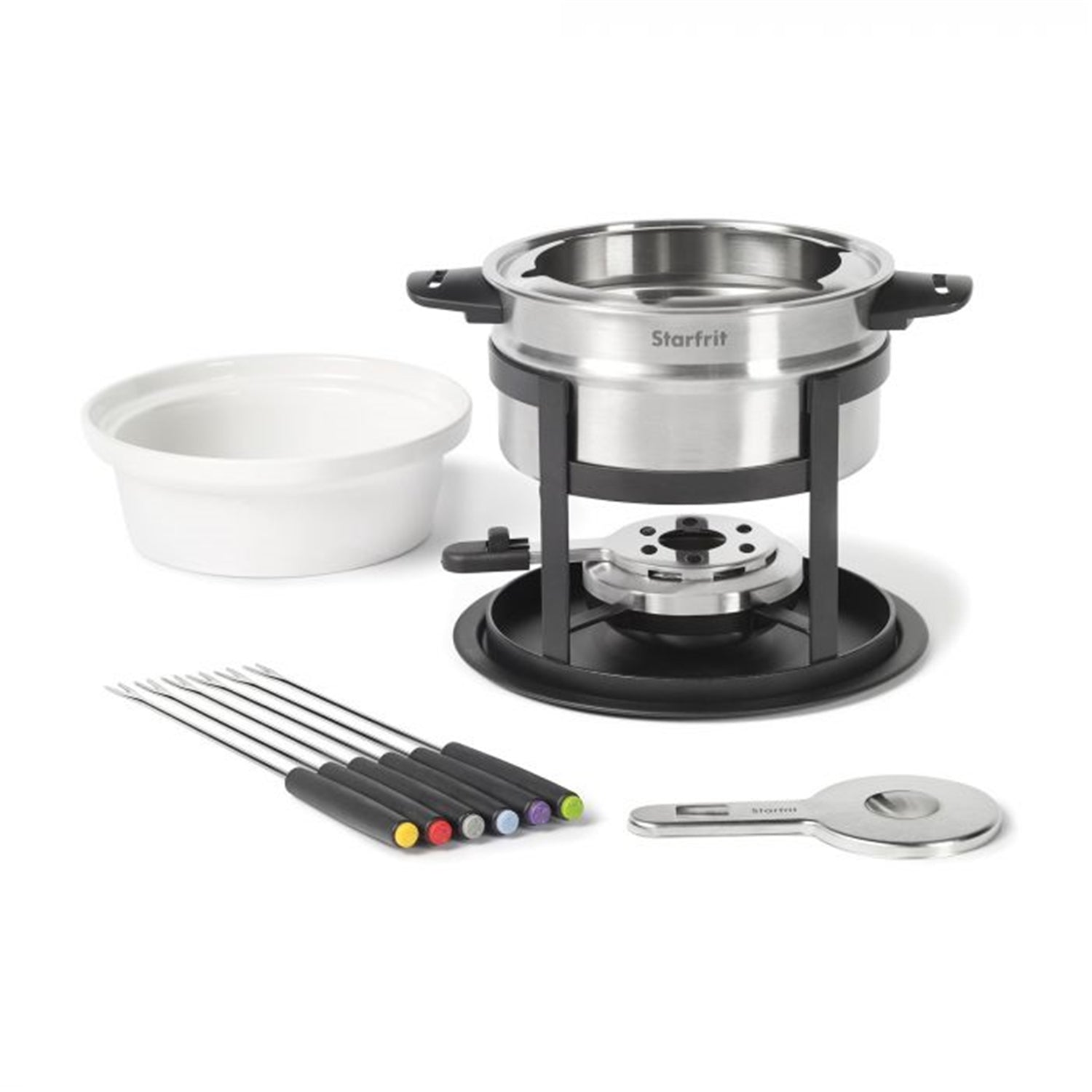 Starfrit - Ensemble à Fondue 3 en 1, Capacité de 1.6L, 12 Morceaux, Acier Inoxydable - Simple Boutique