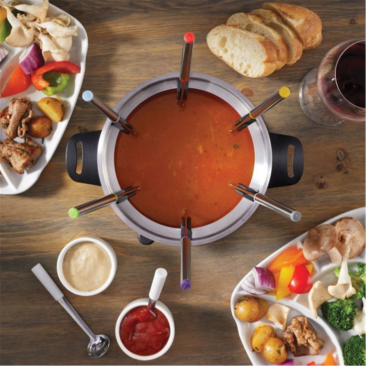 Starfrit - Ensemble à Fondue 3 en 1 avec Guide à Fourchette Magnétique, Capacité de 1.6 Litre, 19 Morceaux, Acier Inoxydable - Simple Boutique