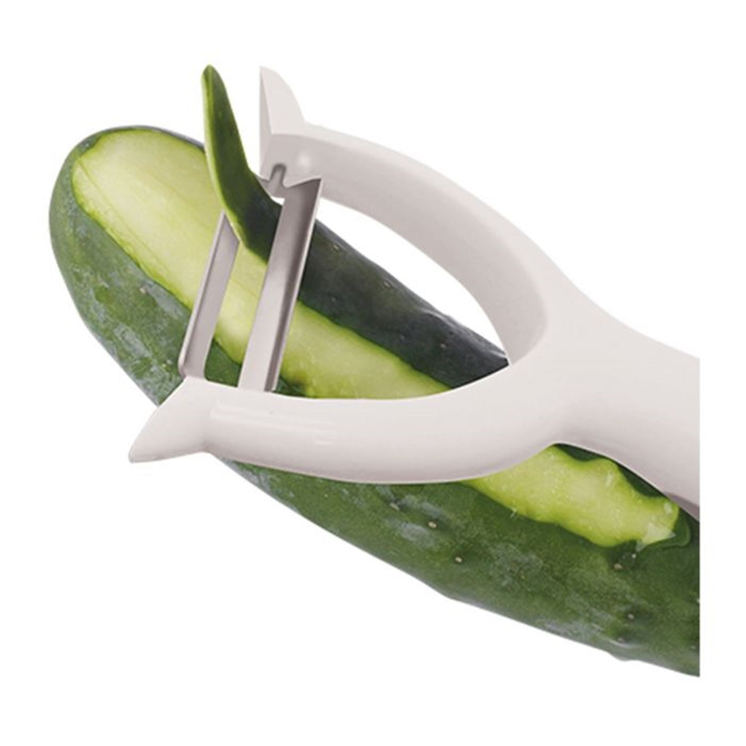 Starfrit - Ensemble de 2 Éplucheurs Super Tranchant, Lame en Acier Inoxydable, Blanc - Simple Boutique